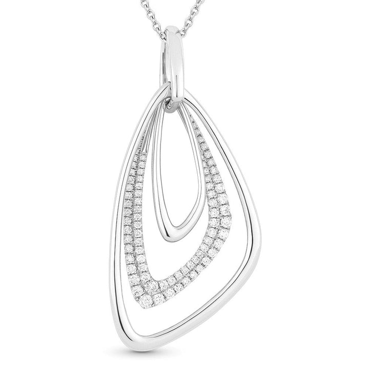 Beautiful Hand Crafted 14K White Gold White Diamond Milano Collection Pendant