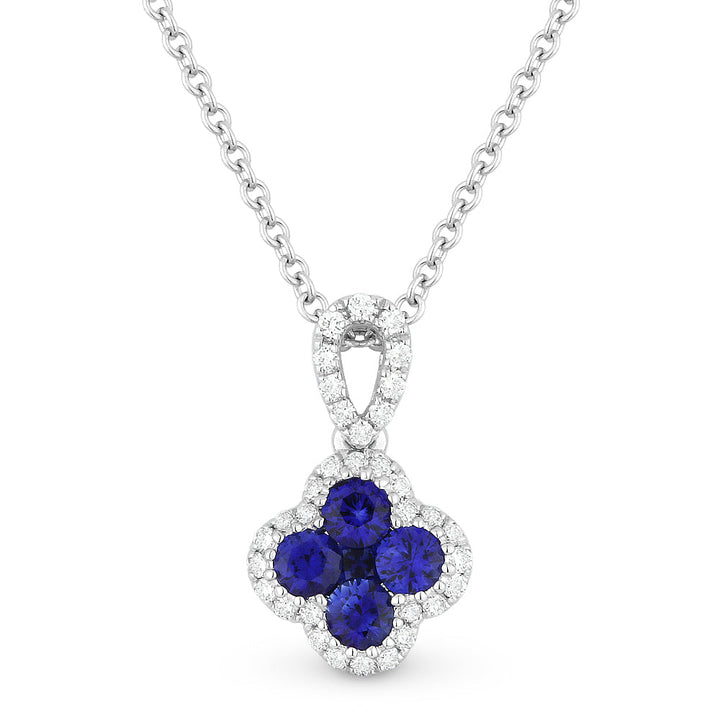 Beautiful Hand Crafted 14K White Gold  Sapphire And Diamond Arianna Collection Pendant