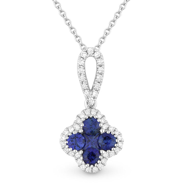 Beautiful Hand Crafted 18K White Gold  Sapphire And Diamond Arianna Collection Pendant