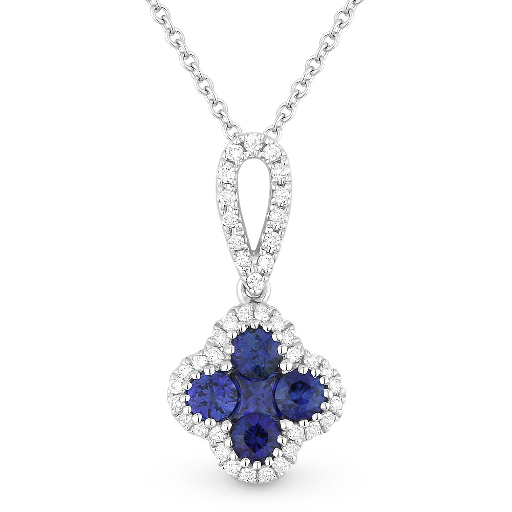 Beautiful Hand Crafted 18K White Gold  Sapphire And Diamond Arianna Collection Pendant