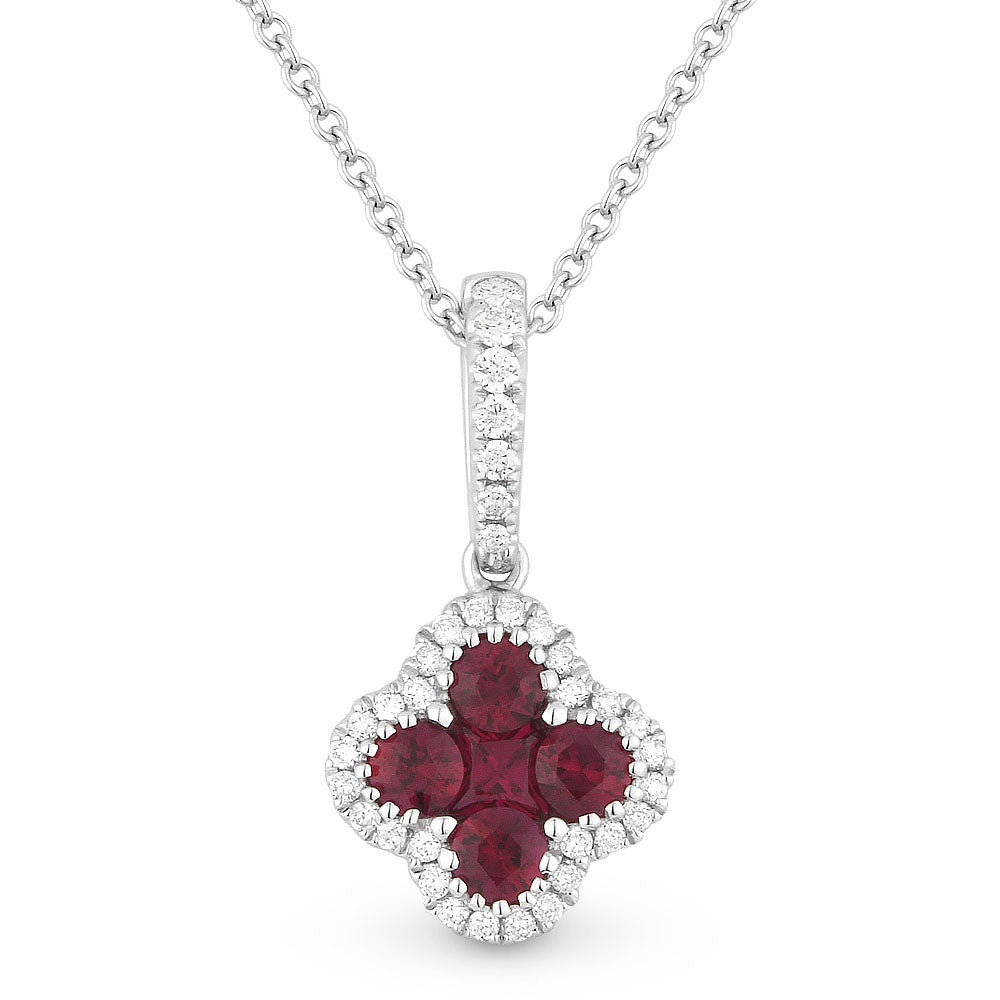 Beautiful Hand Crafted 18K White Gold  Ruby And Diamond Arianna Collection Pendant