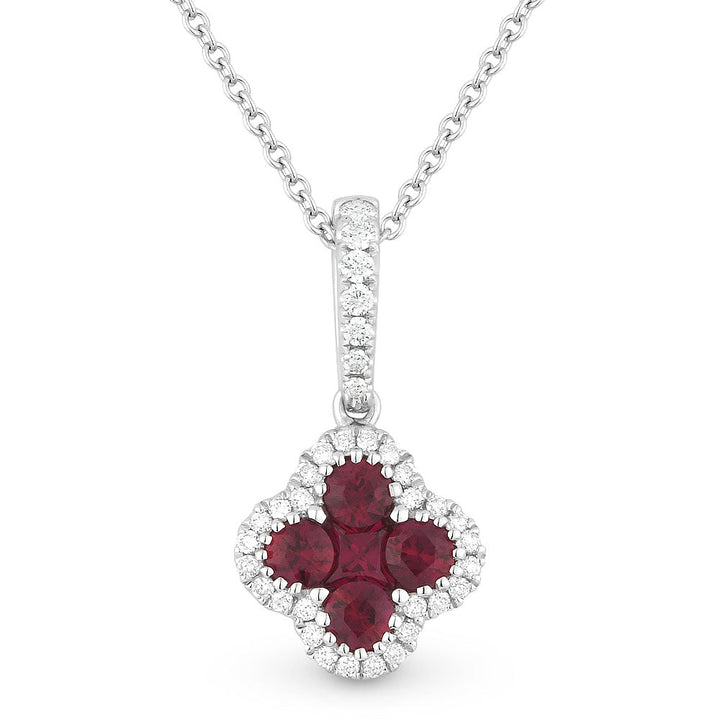Beautiful Hand Crafted 18K White Gold  Ruby And Diamond Arianna Collection Pendant