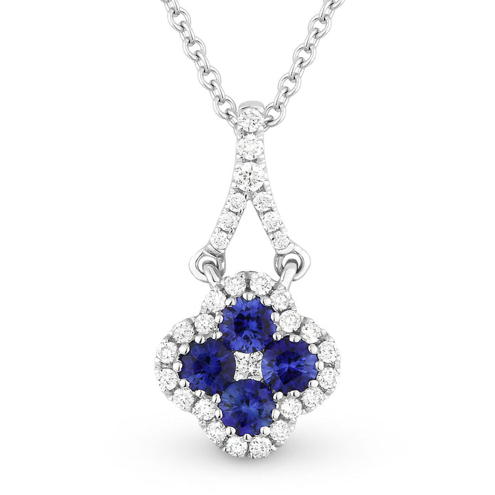 Beautiful Hand Crafted 14K White Gold  Sapphire And Diamond Arianna Collection Pendant