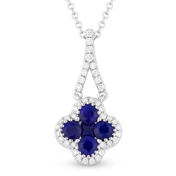 Beautiful Hand Crafted 18K White Gold  Sapphire And Diamond Arianna Collection Pendant