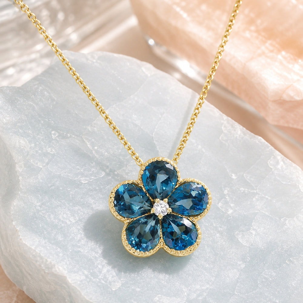 N1231 - 14K Gold Flower Pendant