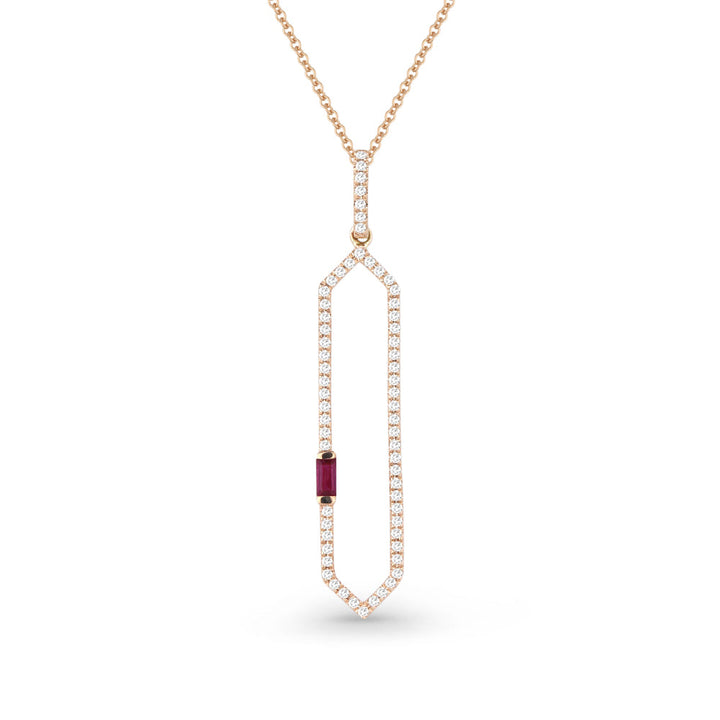 Beautiful Hand Crafted 14K Rose Gold  Ruby And Diamond Arianna Collection Pendant