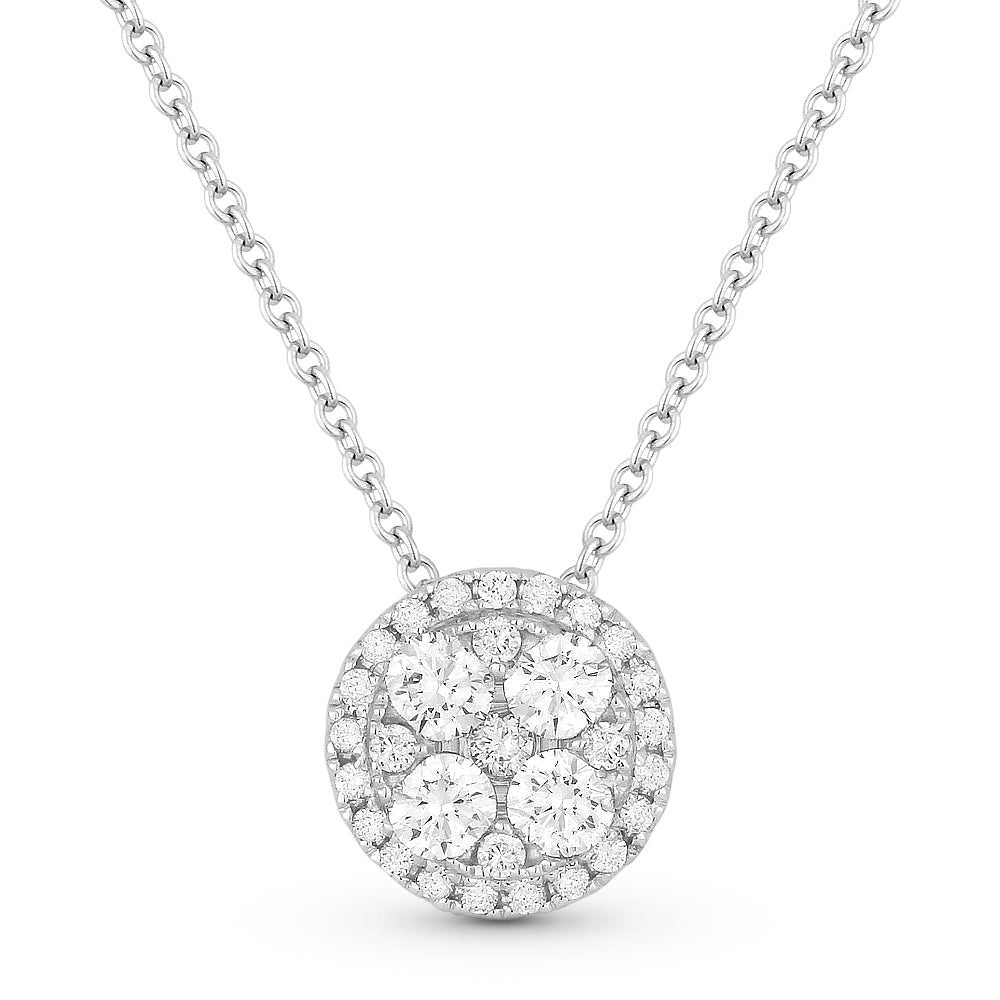 Beautiful Hand Crafted 14K White Gold White Diamond Lumina Collection Pendant