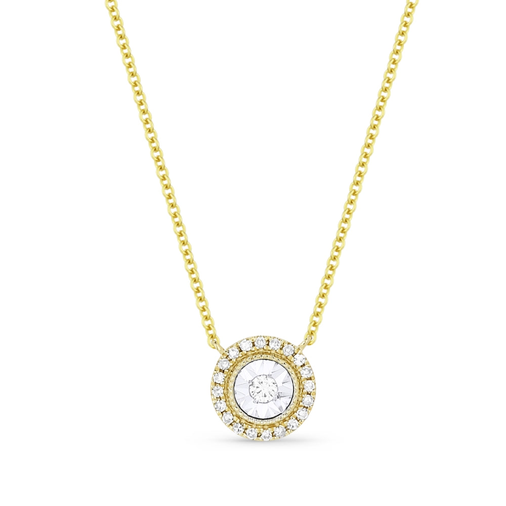 Beautiful Hand Crafted 14K Yellow Gold White Diamond Lumina Collection Pendant