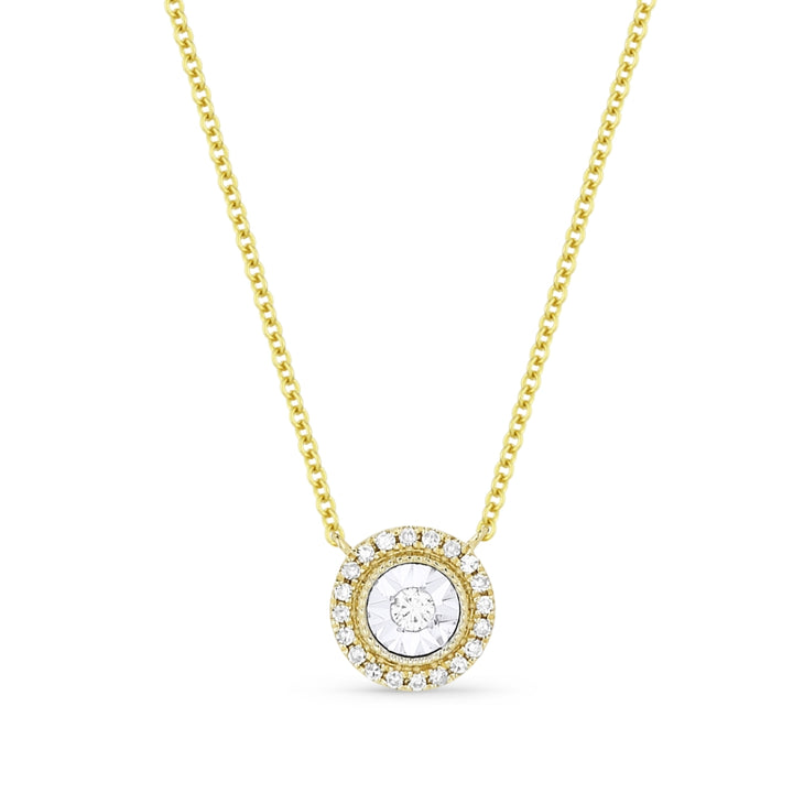 Beautiful Hand Crafted 14K Yellow Gold White Diamond Lumina Collection Pendant