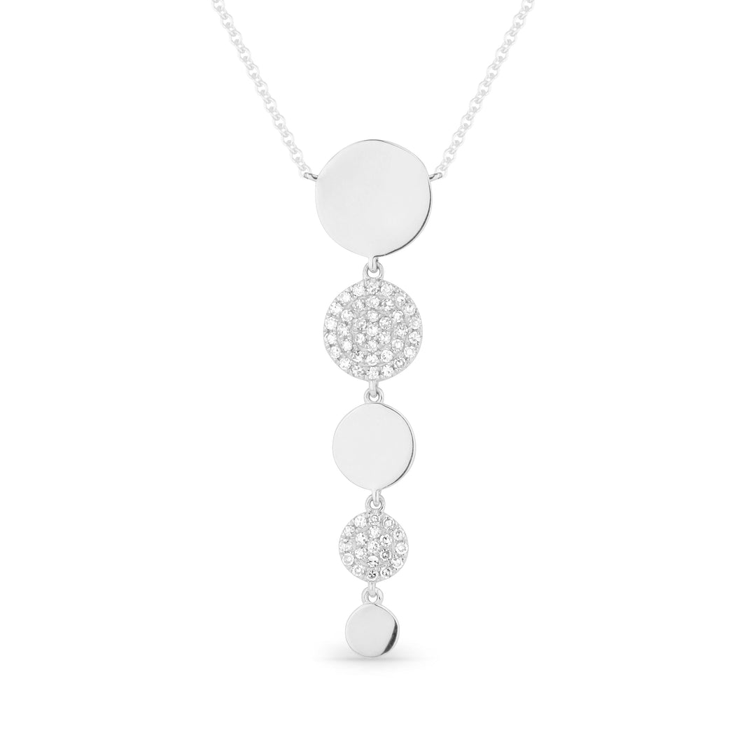 Beautiful Hand Crafted 14K White Gold White Diamond Milano Collection Necklace