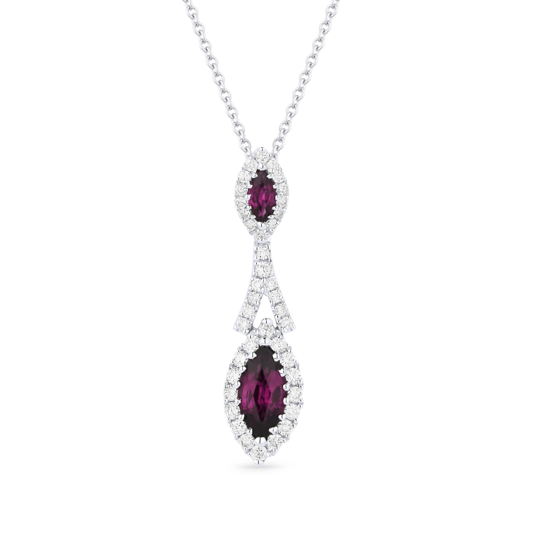 Beautiful Hand Crafted 14K White Gold  Ruby And Diamond Arianna Collection Pendant
