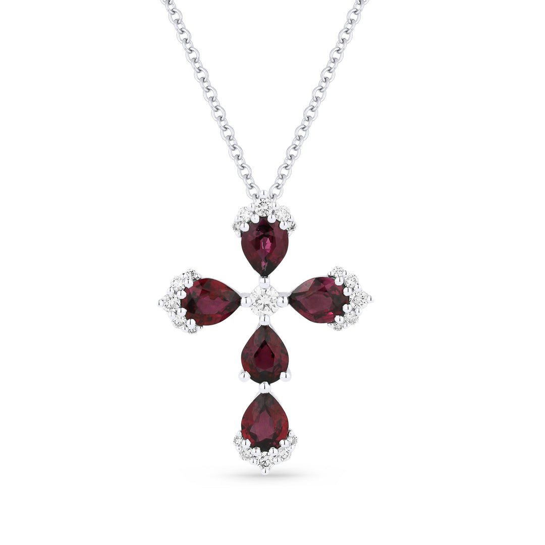 Beautiful Hand Crafted 18K White Gold  Ruby And Diamond Arianna Collection Pendant