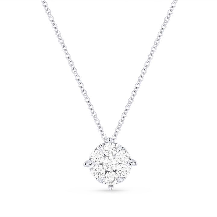 Madison L 14K White Gold Diamond Round Pendant - style N1332W