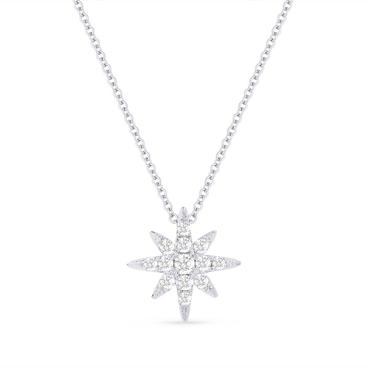 Beautiful Hand Crafted 14K White Gold White Diamond Milano Collection Pendant