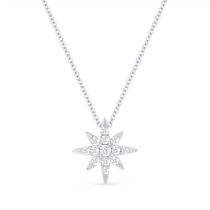 Beautiful Hand Crafted 14K White Gold White Diamond Milano Collection Pendant