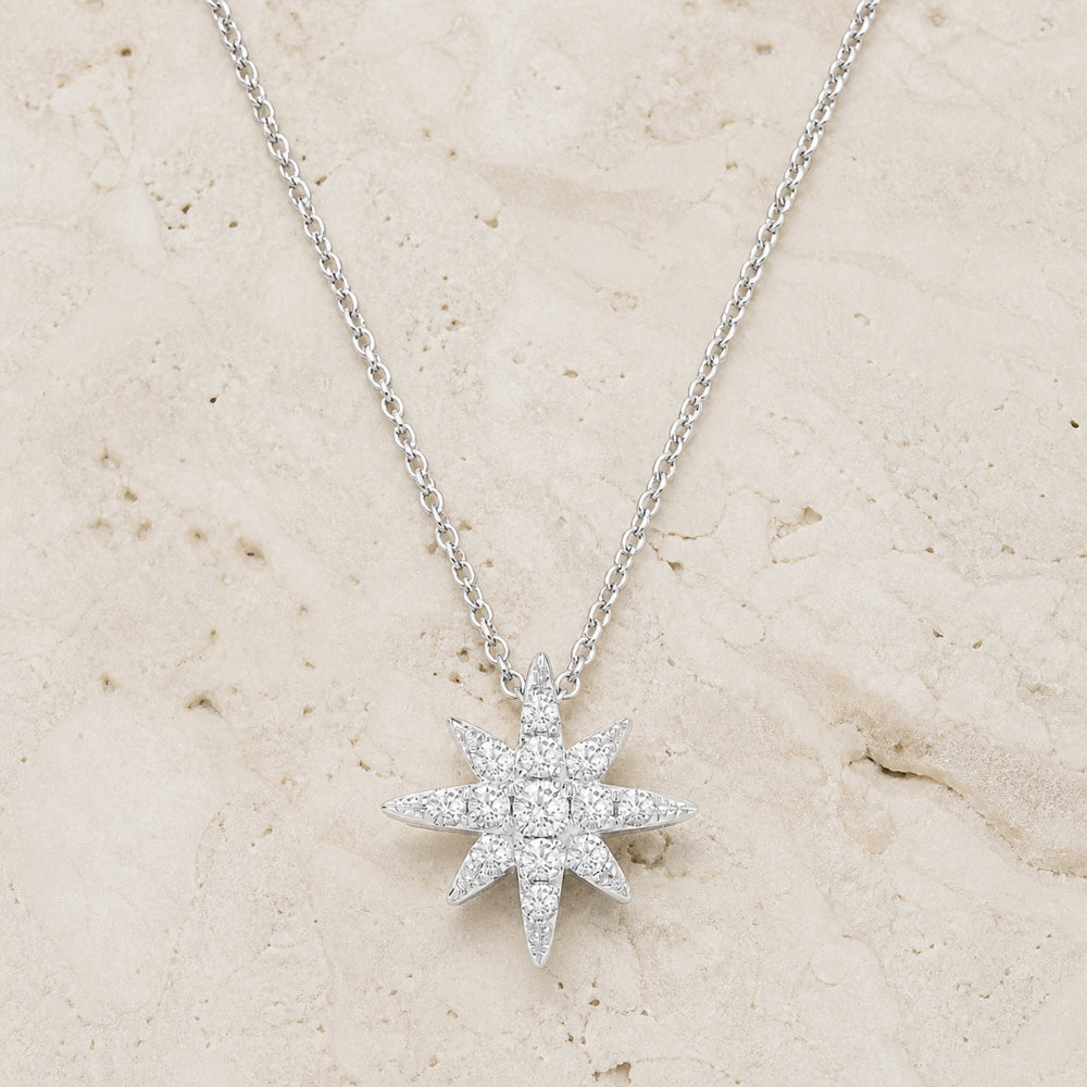 N1351 - 14K Gold Diamond Star Pendant