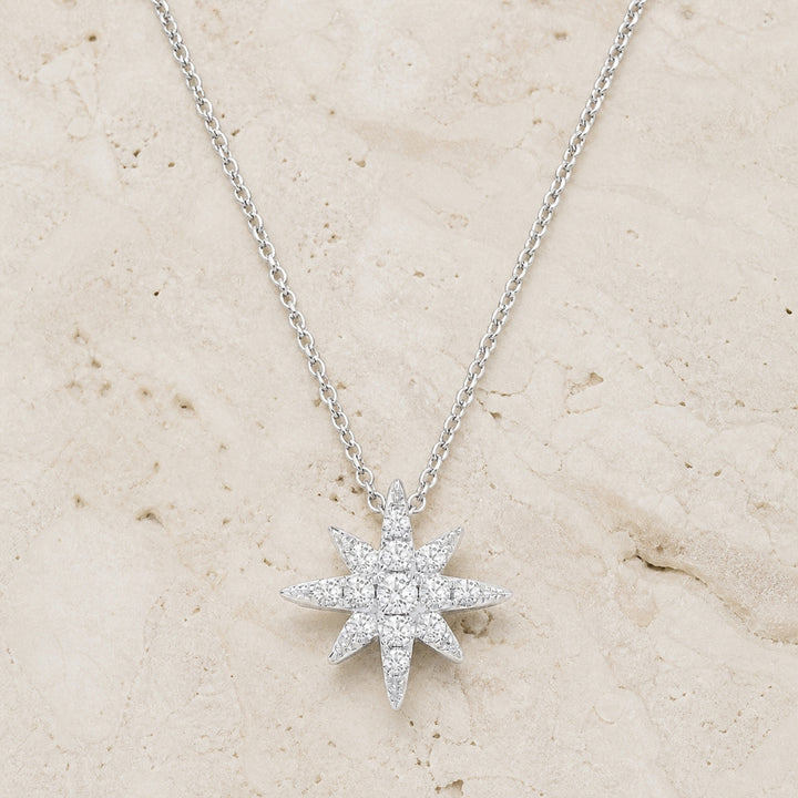 N1351 - 14K Gold Diamond Star Pendant