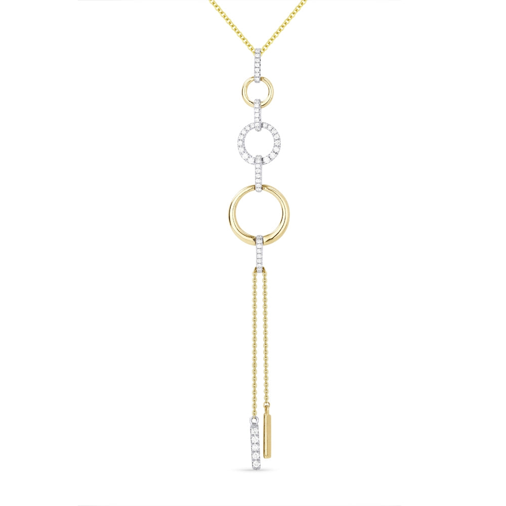 Beautiful Hand Crafted 14K Two Tone Gold White Diamond Milano Collection Pendant