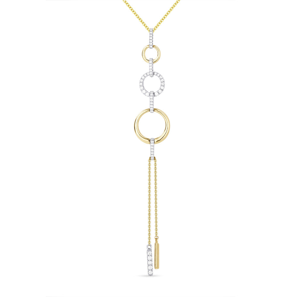 Beautiful Hand Crafted 14K Two Tone Gold White Diamond Milano Collection Pendant