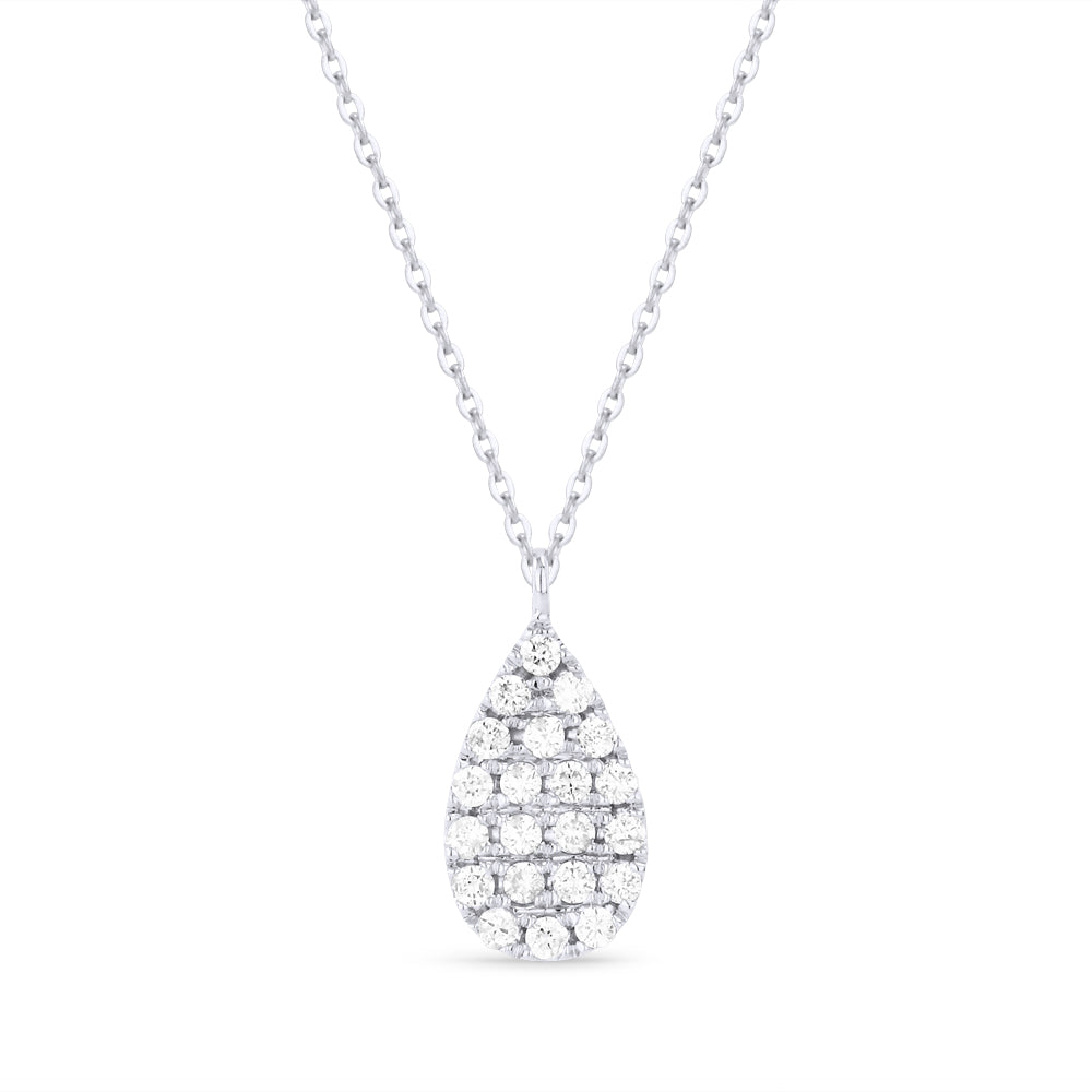 Beautiful Hand Crafted 14K White Gold White Diamond Milano Collection Pendant