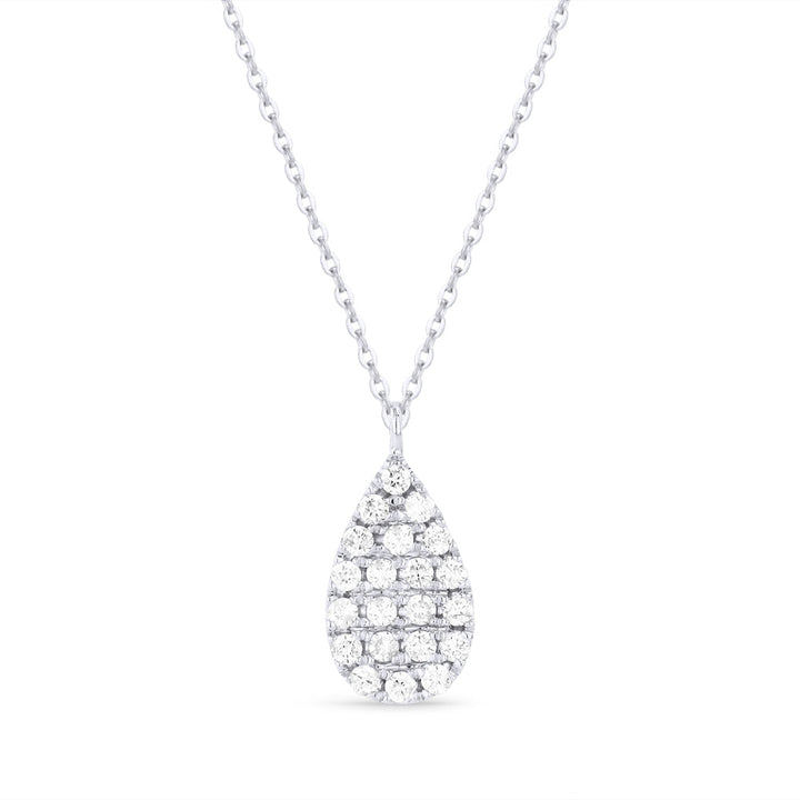 Beautiful Hand Crafted 14K White Gold White Diamond Milano Collection Pendant