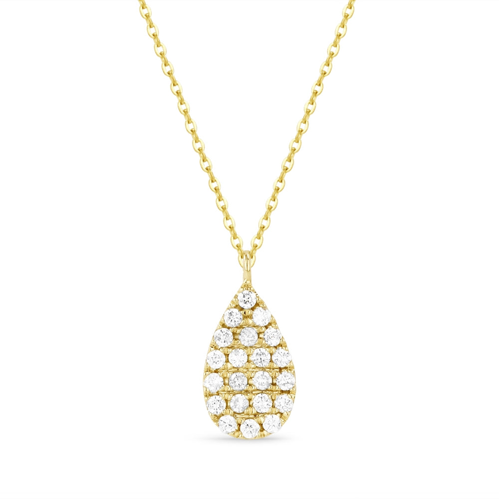 Beautiful Hand Crafted 14K Yellow Gold White Diamond Milano Collection Pendant