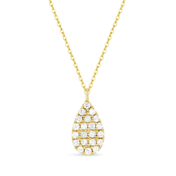 Beautiful Hand Crafted 14K Yellow Gold White Diamond Milano Collection Pendant