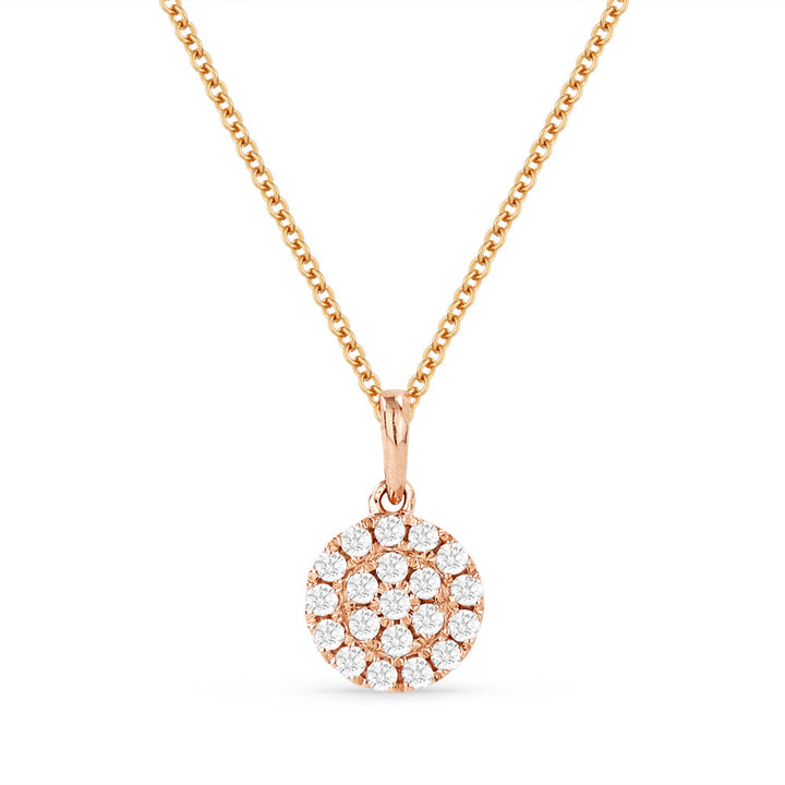 Beautiful Hand Crafted 14K Rose Gold White Diamond Milano Collection Pendant