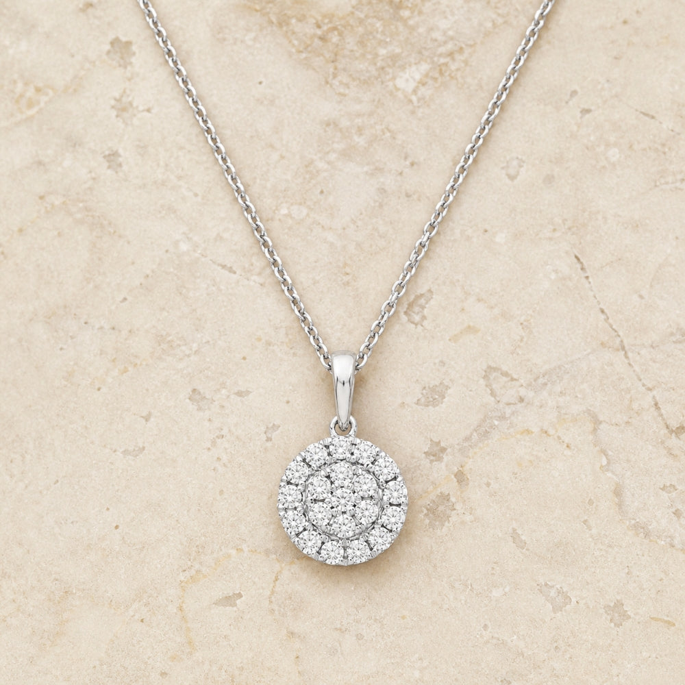 N1356 - 14K Gold Diamond Round Pendant