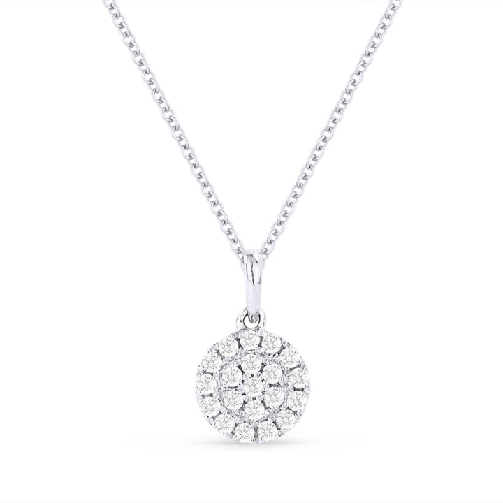 Beautiful Hand Crafted 14K White Gold White Diamond Milano Collection Pendant