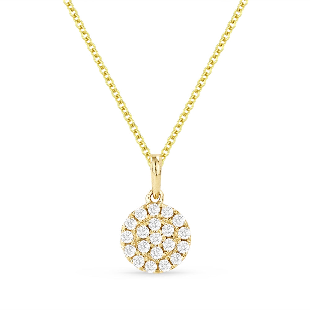 Beautiful Hand Crafted 14K Yellow Gold White Diamond Milano Collection Pendant