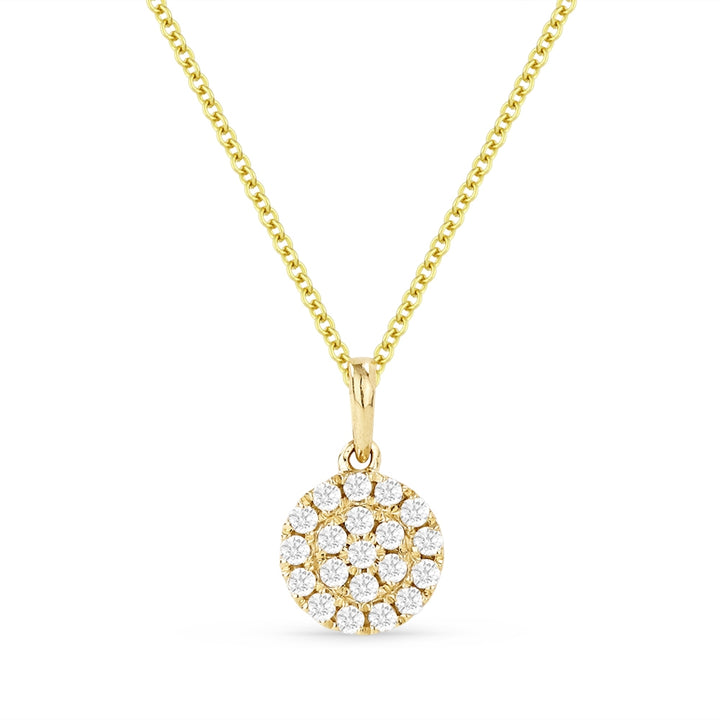 Beautiful Hand Crafted 14K Yellow Gold White Diamond Milano Collection Pendant