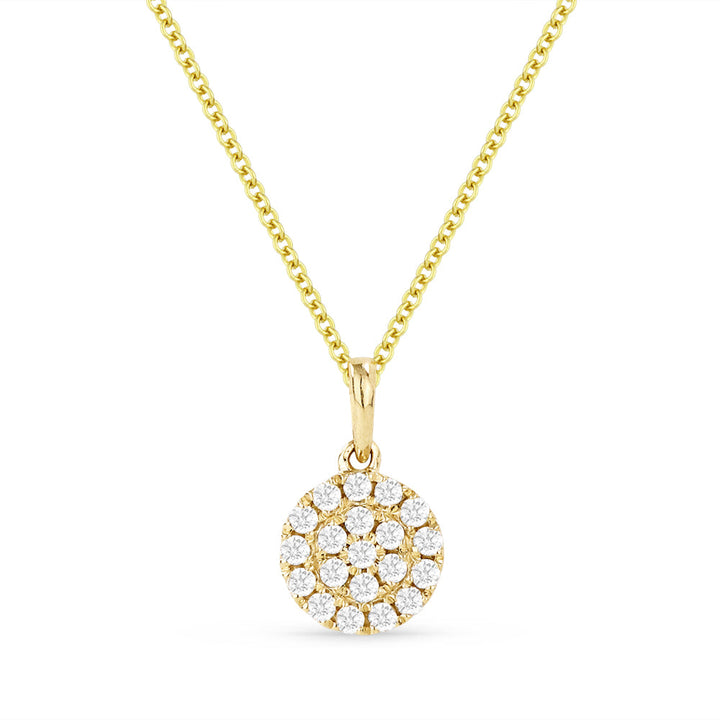 Beautiful Hand Crafted 14K Yellow Gold White Diamond Milano Collection Pendant