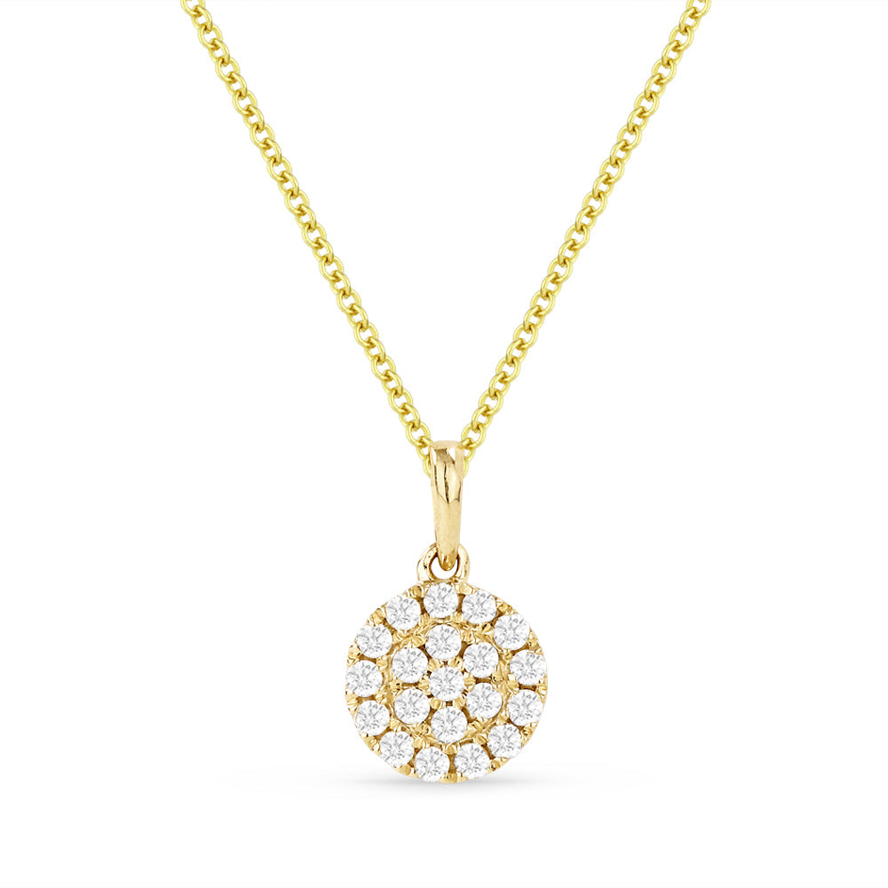 Beautiful Hand Crafted 14K Yellow Gold White Diamond Milano Collection Pendant