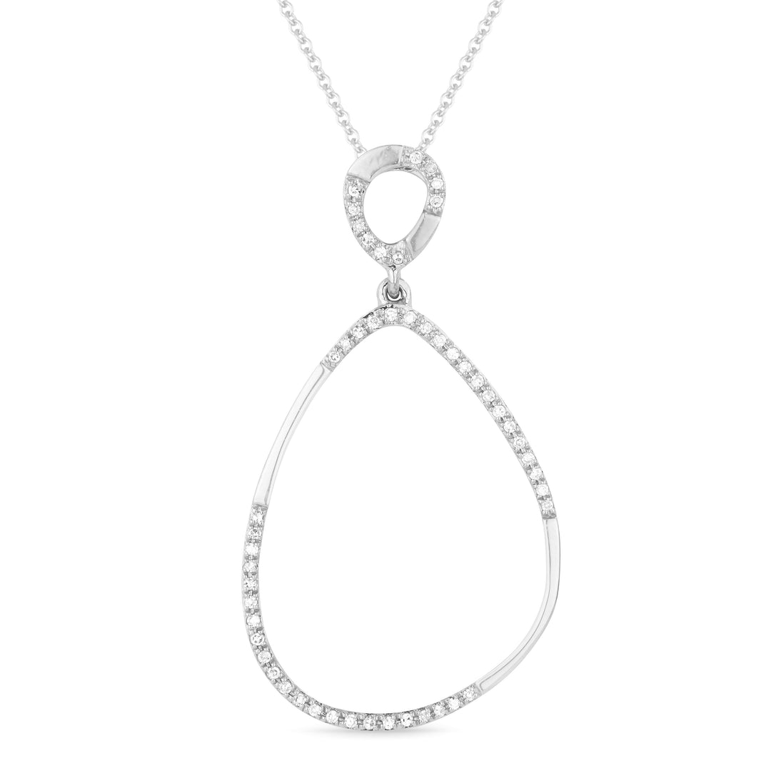 Beautiful Hand Crafted 14K White Gold White Diamond Milano Collection Pendant