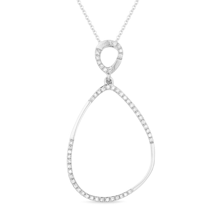 Beautiful Hand Crafted 14K White Gold White Diamond Milano Collection Pendant