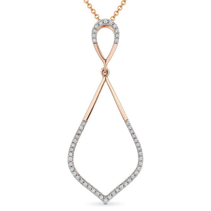 Beautiful Hand Crafted 14K Rose Gold White Diamond Milano Collection Pendant