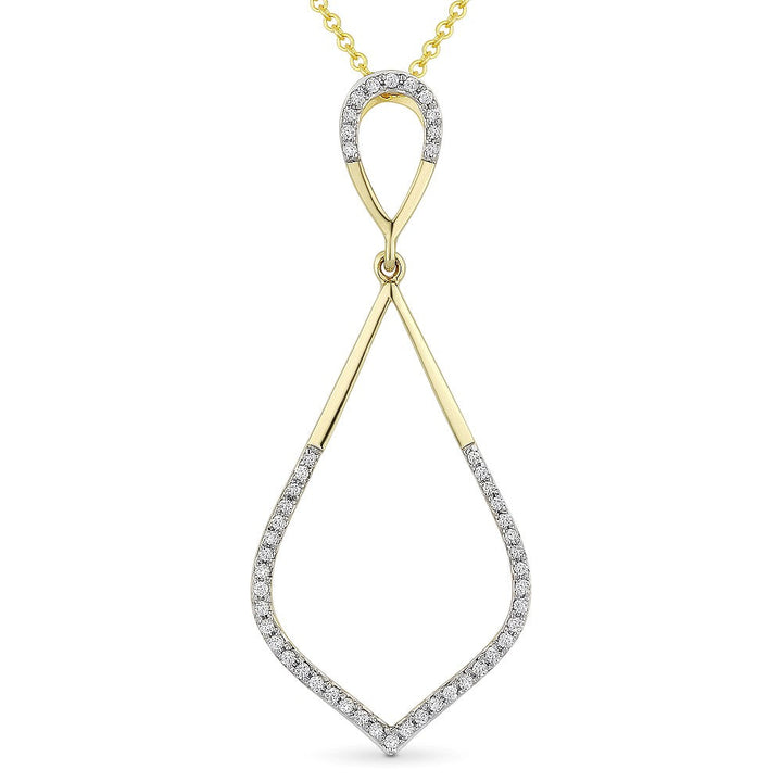 Beautiful Hand Crafted 14K Yellow Gold White Diamond Milano Collection Pendant