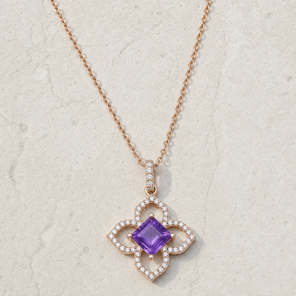 N1381 - 14K Gold Flower Pendant