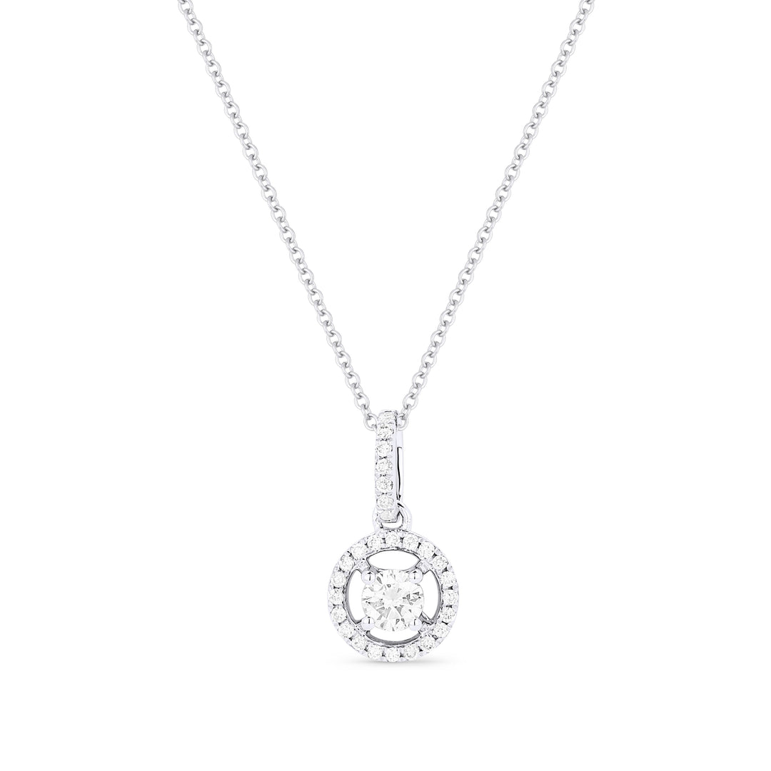 Beautiful Hand Crafted 14K White Gold White Diamond Lumina Collection Pendant