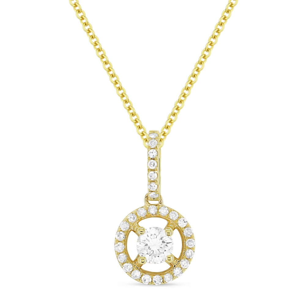 Beautiful Hand Crafted 14K Yellow Gold White Diamond Lumina Collection Pendant