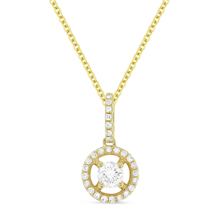 Beautiful Hand Crafted 14K Yellow Gold White Diamond Lumina Collection Pendant