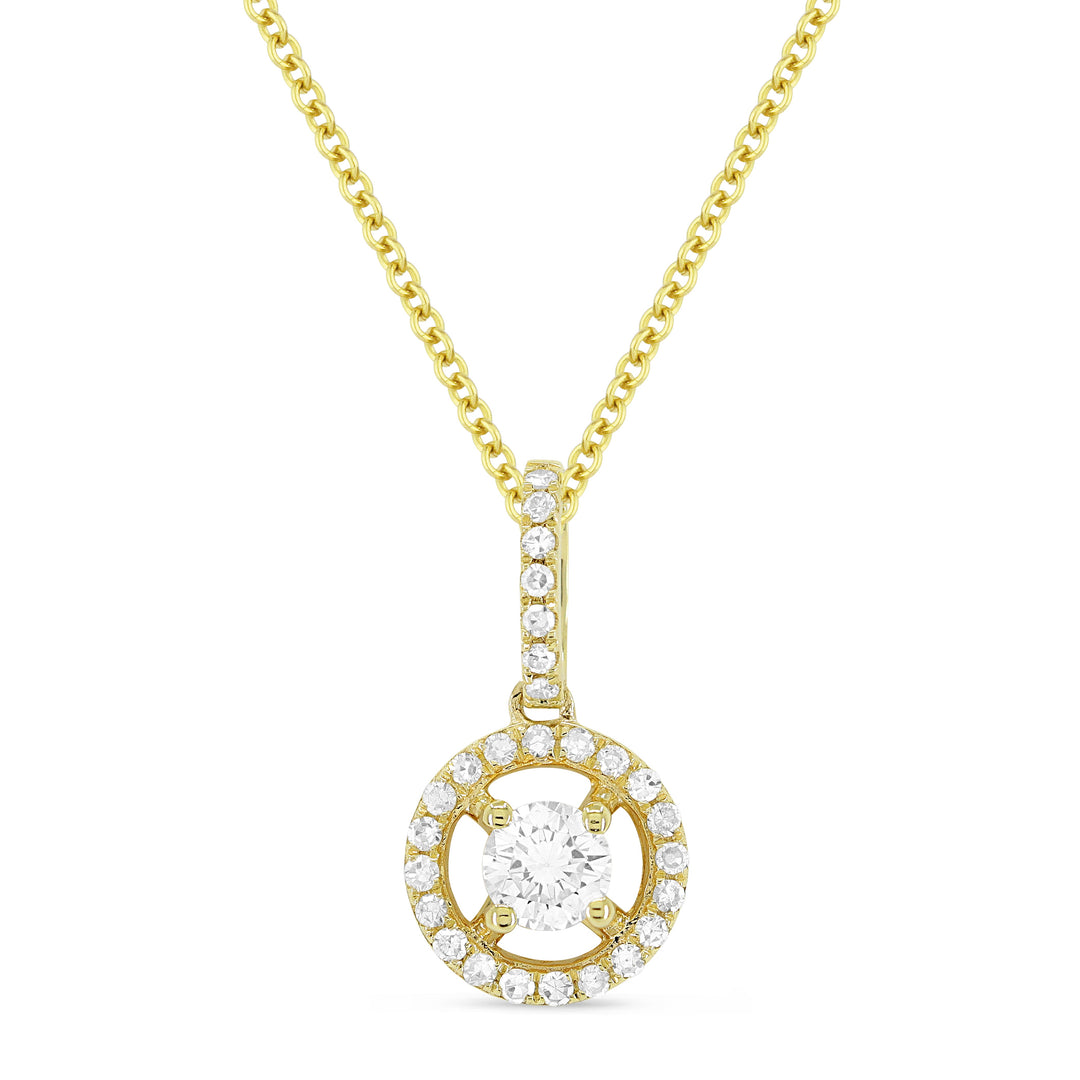 Beautiful Hand Crafted 14K Yellow Gold White Diamond Lumina Collection Pendant