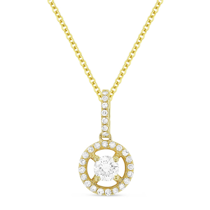 Beautiful Hand Crafted 14K Yellow Gold White Diamond Lumina Collection Pendant