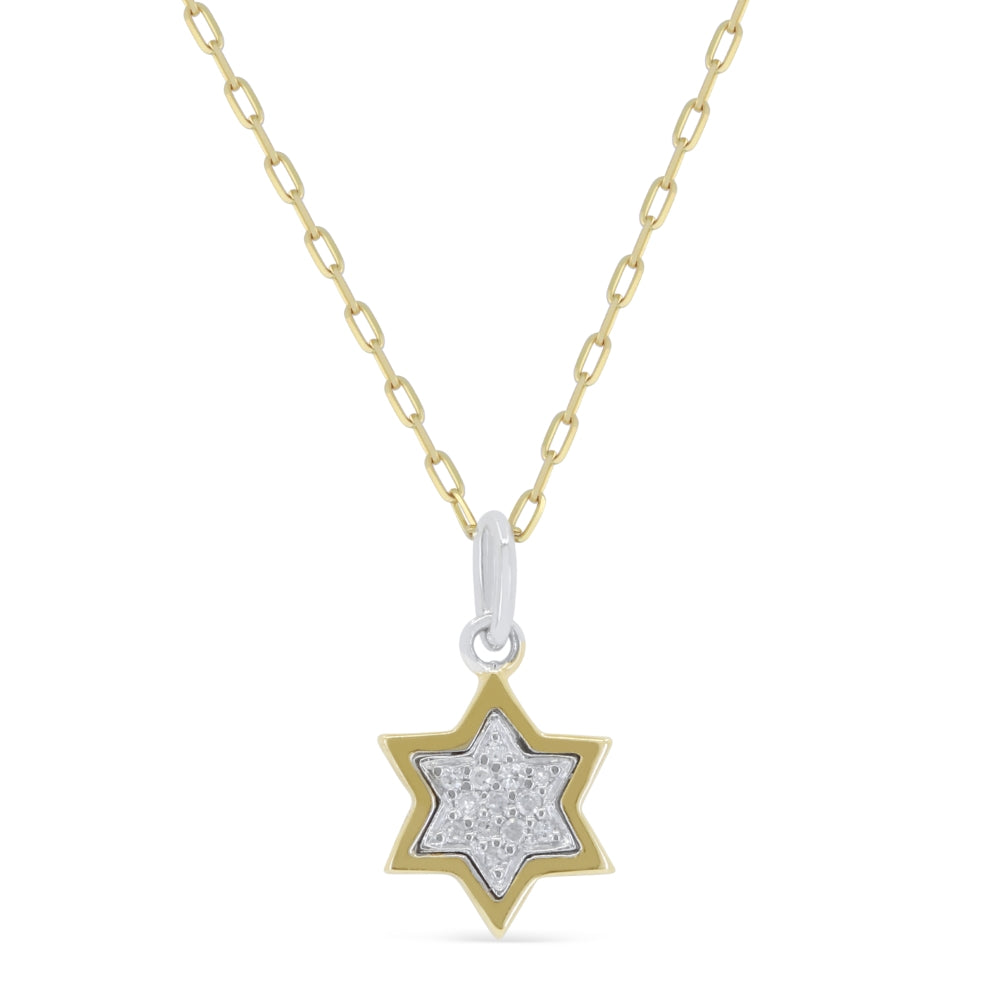 Beautiful Hand Crafted 14K Yellow Gold White Diamond Religious Collection Pendant