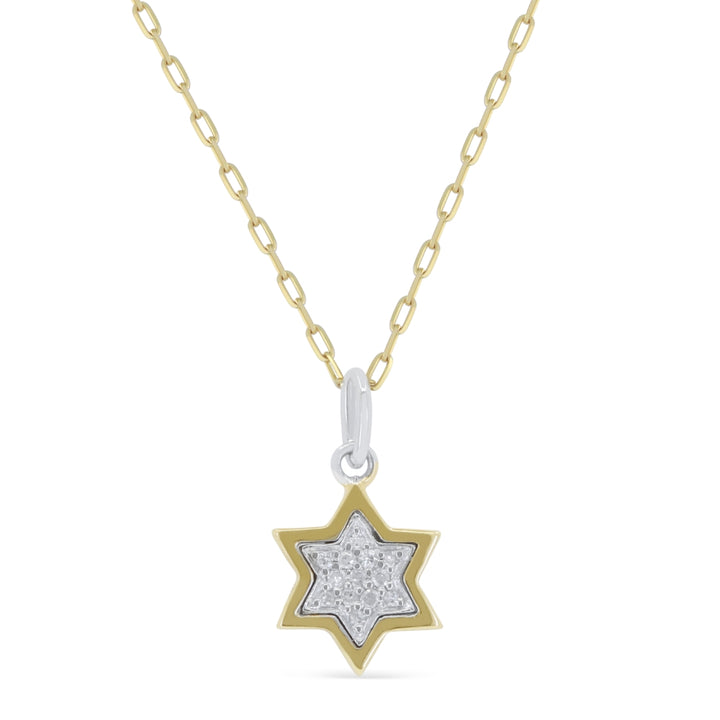 Madison L 14K Yellow Gold Diamond Jewish Star Pendant - style N1387Y