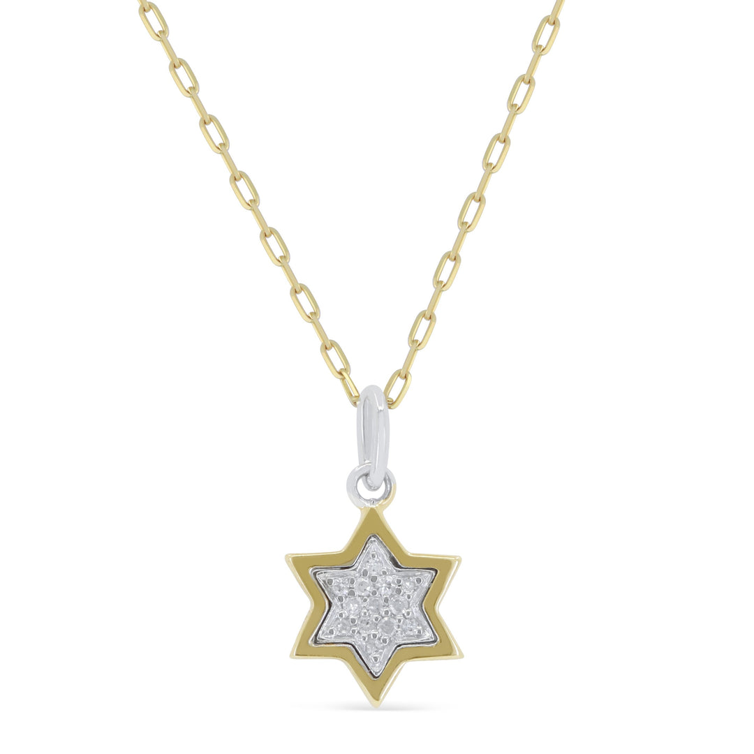 Beautiful Hand Crafted 14K Yellow Gold White Diamond Religious Collection Pendant