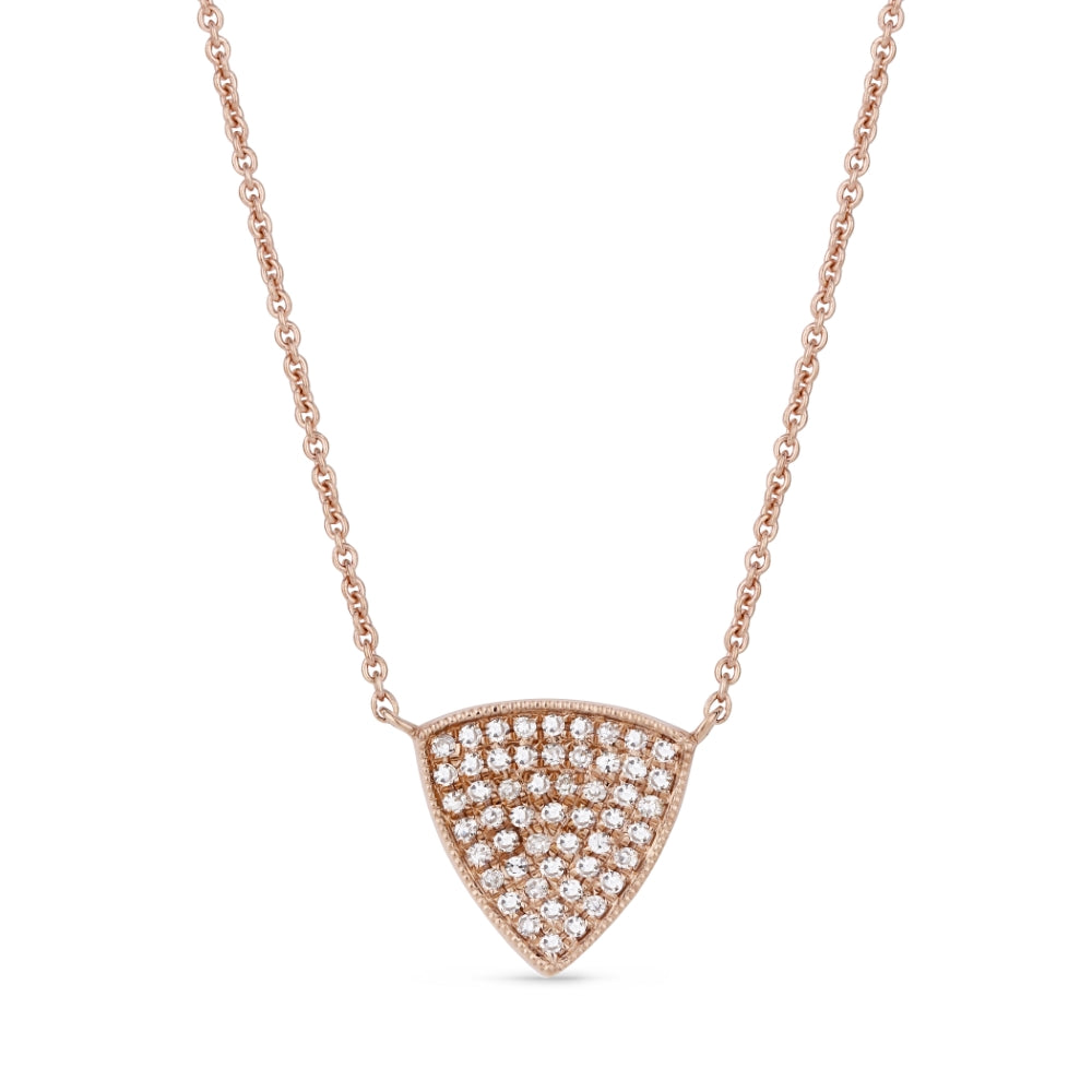 Beautiful Hand Crafted 14K Rose Gold White Diamond Milano Collection Necklace