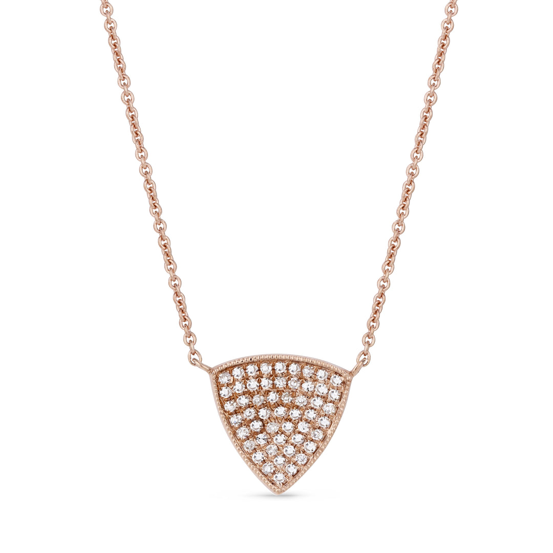 Beautiful Hand Crafted 14K Rose Gold White Diamond Milano Collection Necklace