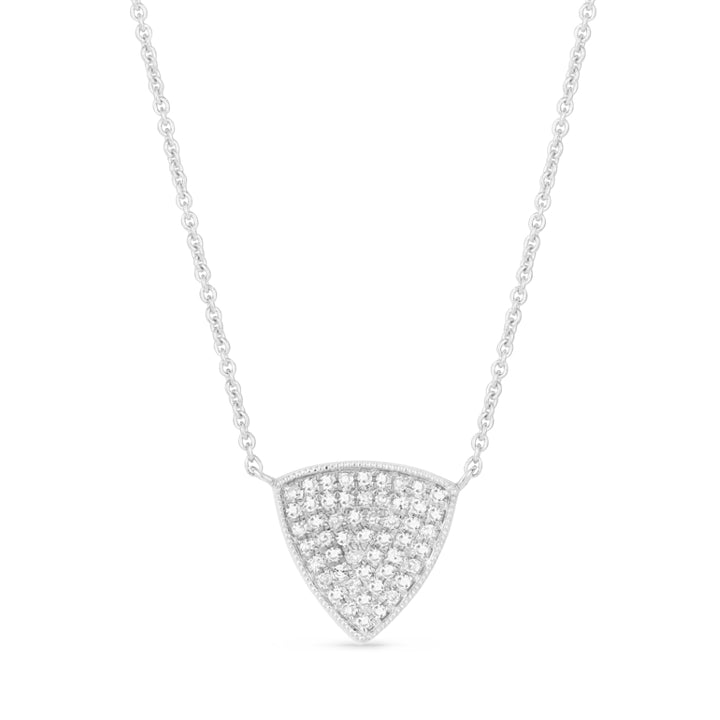 Beautiful Hand Crafted 14K White Gold White Diamond Milano Collection Necklace